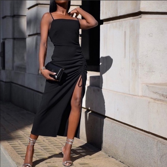 Zara Black Midi Dress - Picture 1 of 16